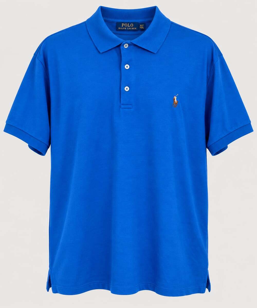 Polo Ralph Lauren Mens XL Tall Blue Polo Shirt Short Sleeve 100% Cotton Golf